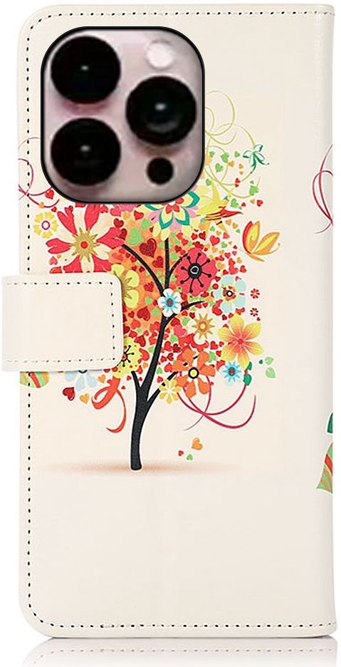 Apple iPhone 14 Pro Max Hoesje Portemonnee Book Case Flower Print afbeelding 6