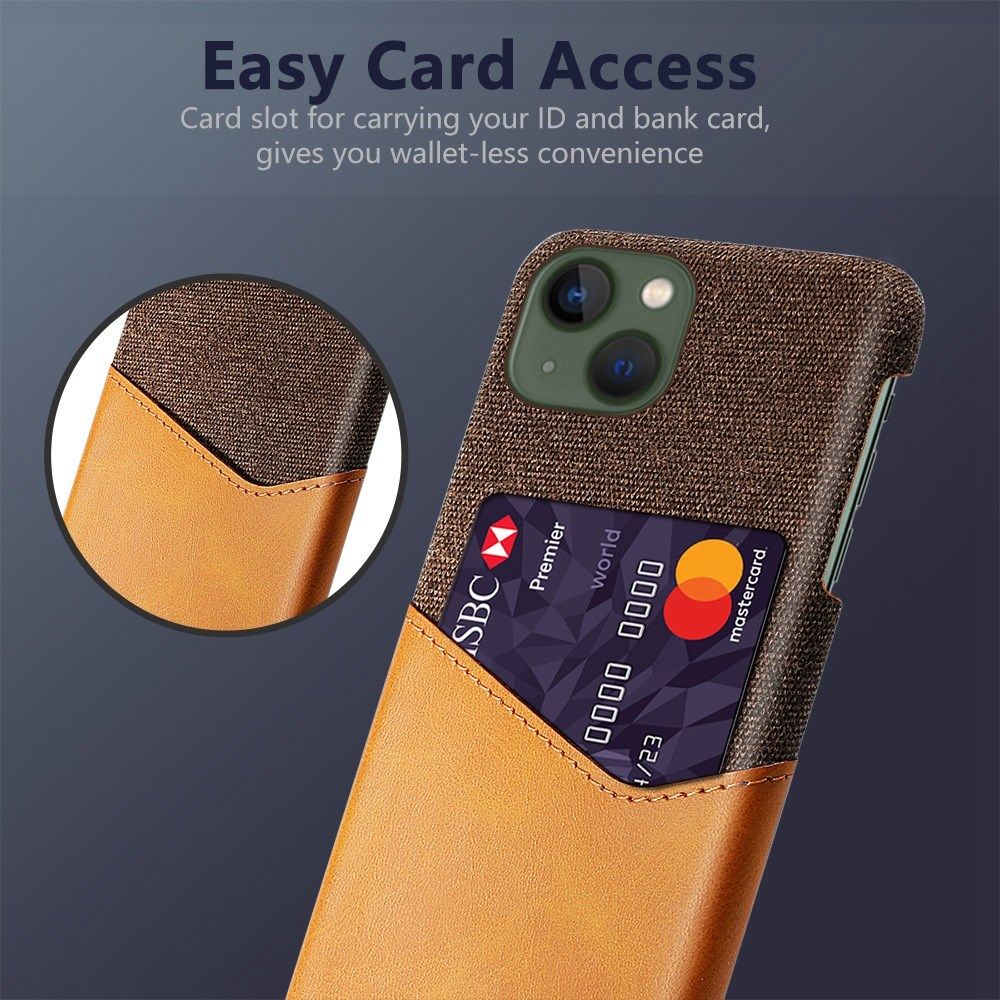 Apple iPhone 14 Hoesje met Kaarthouder Back Cover Oranje afbeelding 2