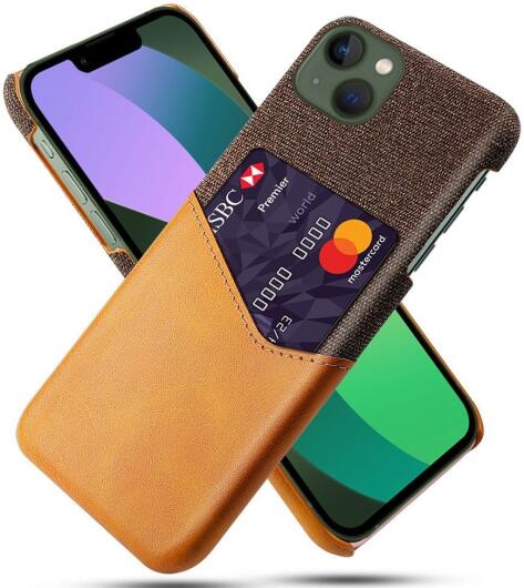 Apple iPhone 14 Hoesje met Kaarthouder Back Cover Oranje afbeelding 1