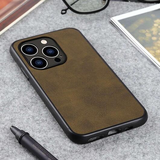 Apple iPhone 14 Pro Hoesje met Kunstleer Coating Groen afbeelding 3