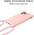Apple iPhone 14 Pro Hoesje Back Case Flexibel TPU met Koord Roze afbeelding 2