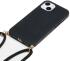 Apple iPhone 14 Hoesje Back Cover Flexibel TPU met Koord Zwart afbeelding 2