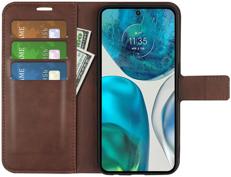 Motorola Moto G52 / G82 Hoesje Vintage Wallet Book Case Bruin afbeelding 1
