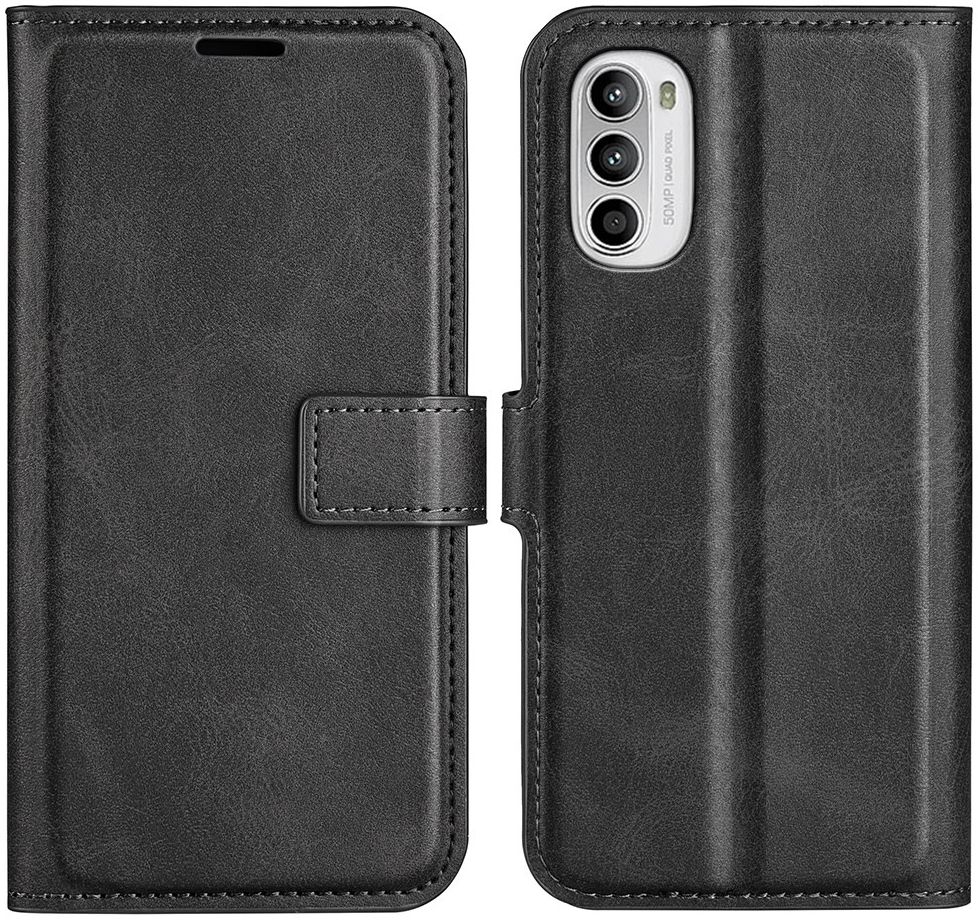 Motorola Moto G52 / G82 Hoesje Vintage Wallet Book Case Zwart afbeelding 4