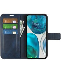 Motorola Moto G52 / G82 Hoesje Vintage Wallet Book Case Blauw