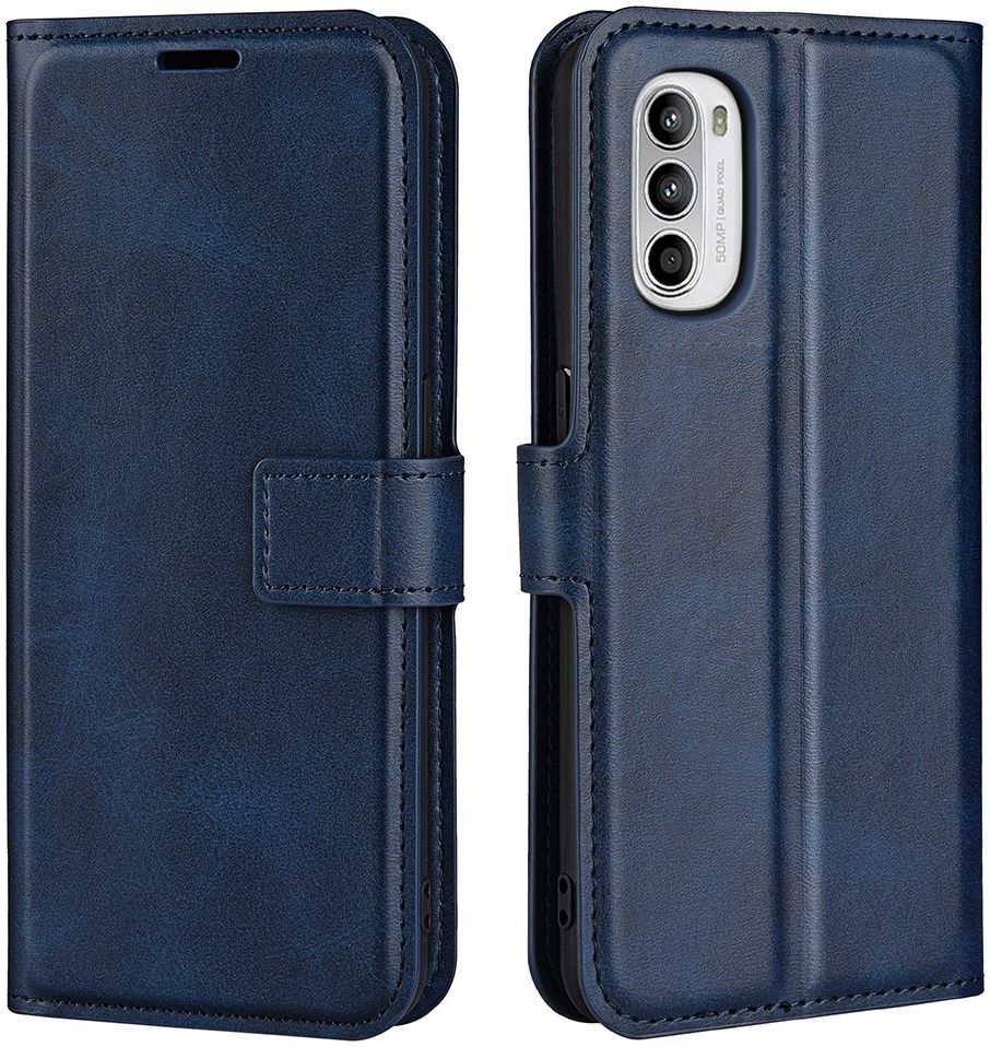 Motorola Moto G52 / G82 Hoesje Vintage Wallet Book Case Blauw afbeelding 4