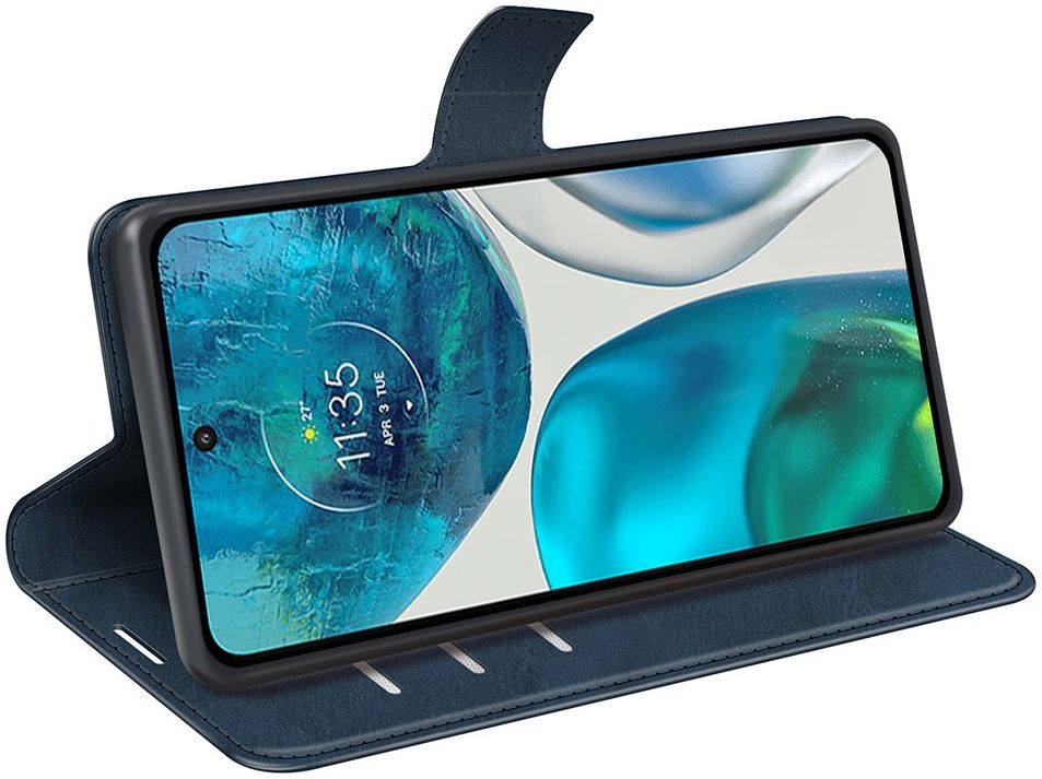 Motorola Moto G52 / G82 Hoesje Vintage Wallet Book Case Blauw afbeelding 6