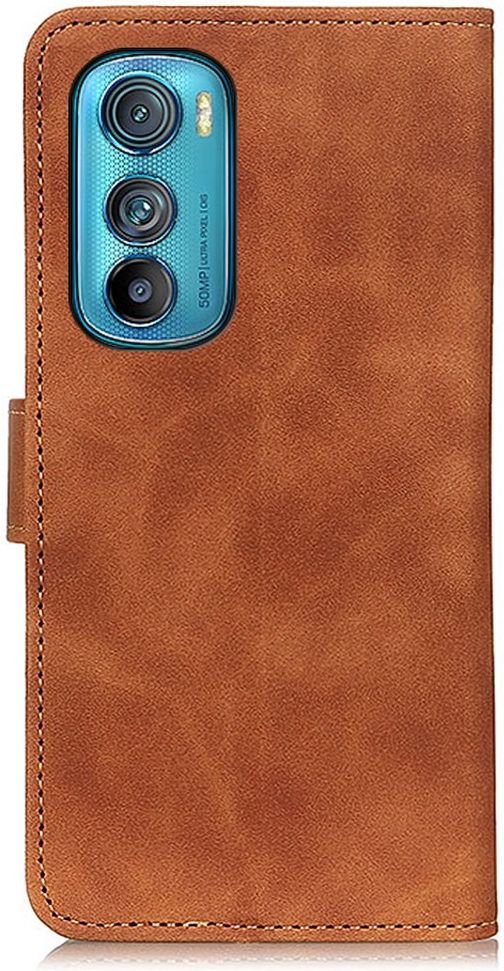 KHAZNEH Motorola Edge 30 Hoesje Retro Wallet Book Case Kunstleer Bruin afbeelding 7