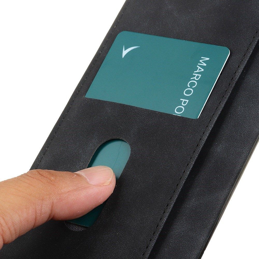 KHAZNEH Motorola Edge 30 Hoesje Retro Wallet Book Case Kunstleer Zwart afbeelding 5
