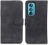 KHAZNEH Motorola Edge 30 Hoesje Retro Wallet Book Case Kunstleer Zwart afbeelding 2