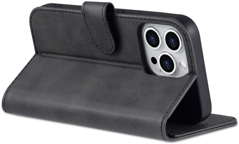 AZNS Apple iPhone 14 Pro Max Hoesje Wallet Book Case Kunstleer Zwart afbeelding 4