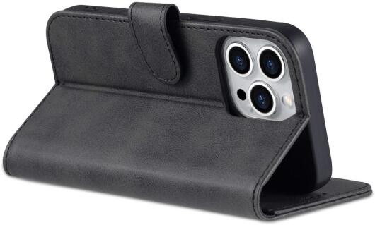 AZNS Apple iPhone 14 Pro Max Hoesje Wallet Book Case Kunstleer Zwart afbeelding 4
