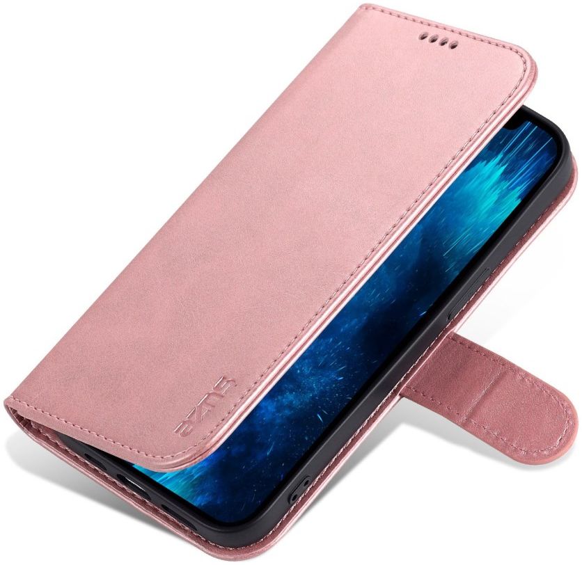 AZNS Apple iPhone 14 Pro Max Hoesje Wallet Book Case Kunstleer Roze afbeelding 6