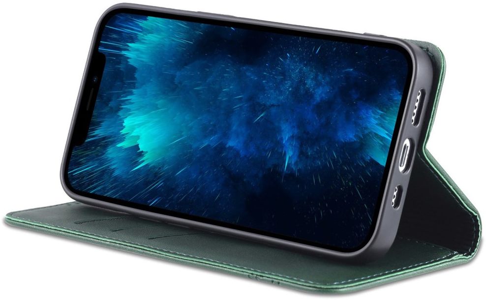 AZNS Apple iPhone 14 Hoesje Wallet Book Case Kunstleer Groen afbeelding 3