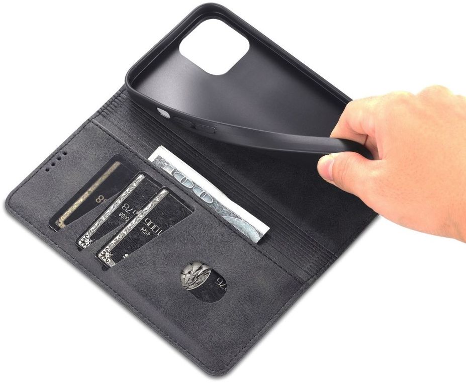 AZNS Apple iPhone 14 Hoesje Wallet Book Case Kunstleer Zwart afbeelding 5
