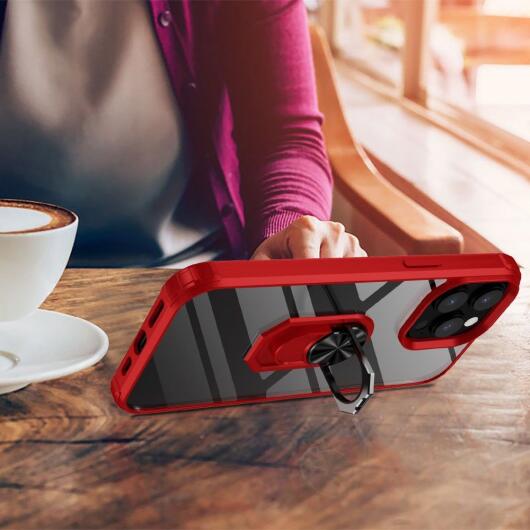 Apple iPhone 14 Pro Max Hoesje Hybride Kickstand Back Case Zwart afbeelding 4