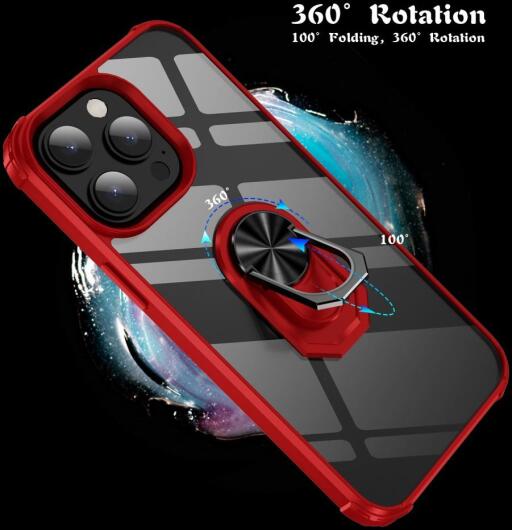 Apple iPhone 14 Pro Max Hoesje Hybride Kickstand Back Case Zwart afbeelding 5