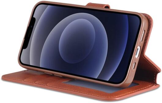 AZNS Apple iPhone 14 Hoesje Portemonnee Book Case Kunstleer Bruin afbeelding 3