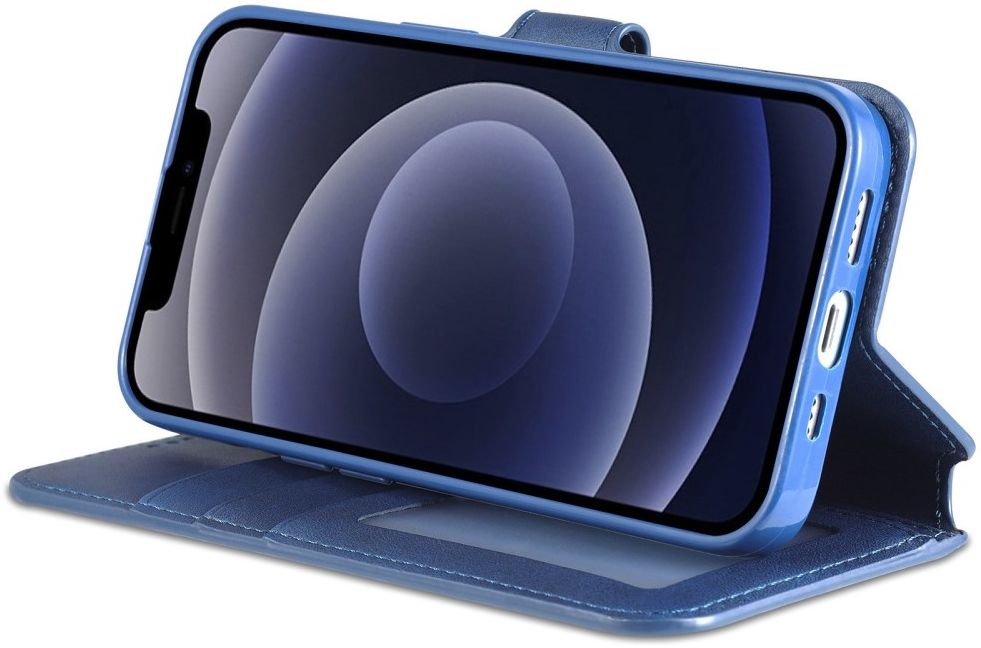 AZNS Apple iPhone 14 Plus Hoesje Portemonnee Book Case Kunstleer Blauw afbeelding 3