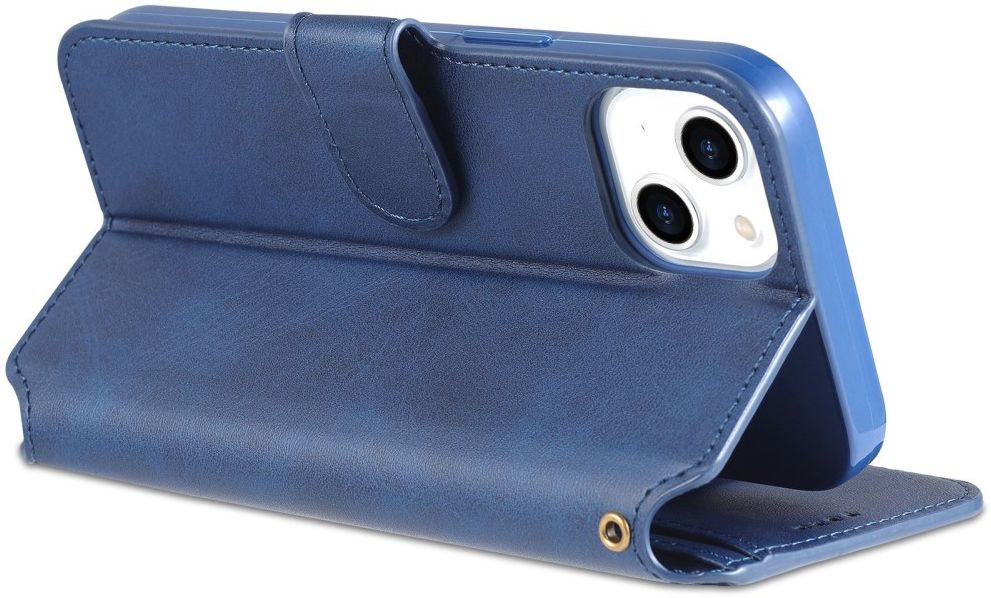 AZNS Apple iPhone 14 Plus Hoesje Portemonnee Book Case Kunstleer Blauw afbeelding 5