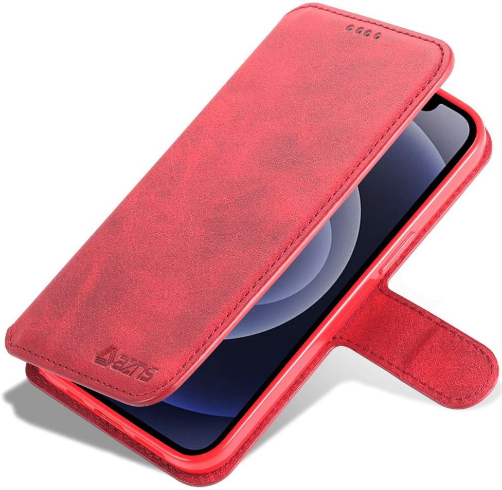 AZNS Apple iPhone 14 Plus Hoesje Portemonnee Book Case Kunstleer Rood afbeelding 1