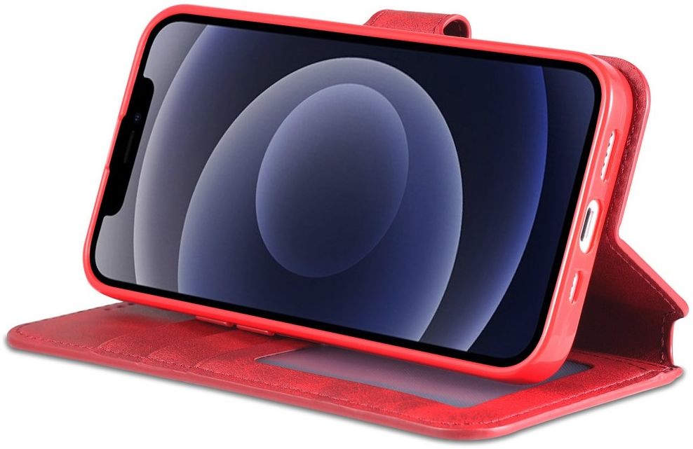 AZNS Apple iPhone 14 Plus Hoesje Portemonnee Book Case Kunstleer Rood afbeelding 3