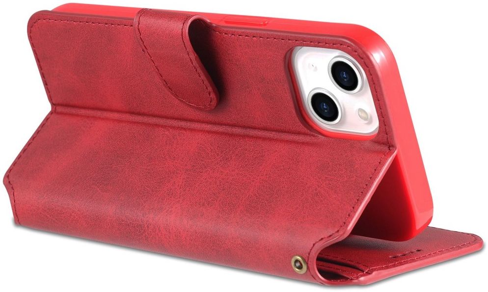 AZNS Apple iPhone 14 Plus Hoesje Portemonnee Book Case Kunstleer Rood afbeelding 5