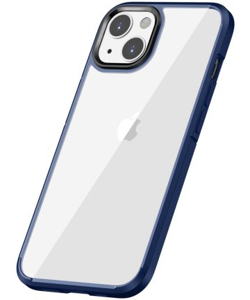 Apple iPhone 14 Pro Hoesje Hybride Back Cover Transparant Blauw Hoesjes