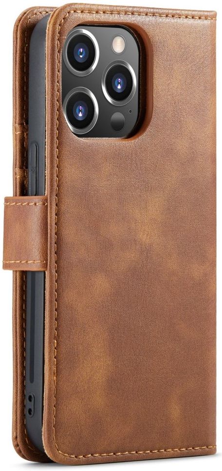 DG Ming iPhone 14 Pro Max Hoesje 2-in-1 Book Case en Back Cover Bruin afbeelding 11