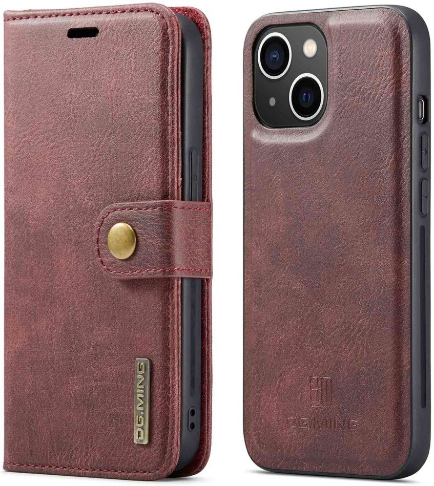 DG Ming Apple iPhone 14 Hoesje 2-in-1 Book Case en Back Cover Rood afbeelding 2