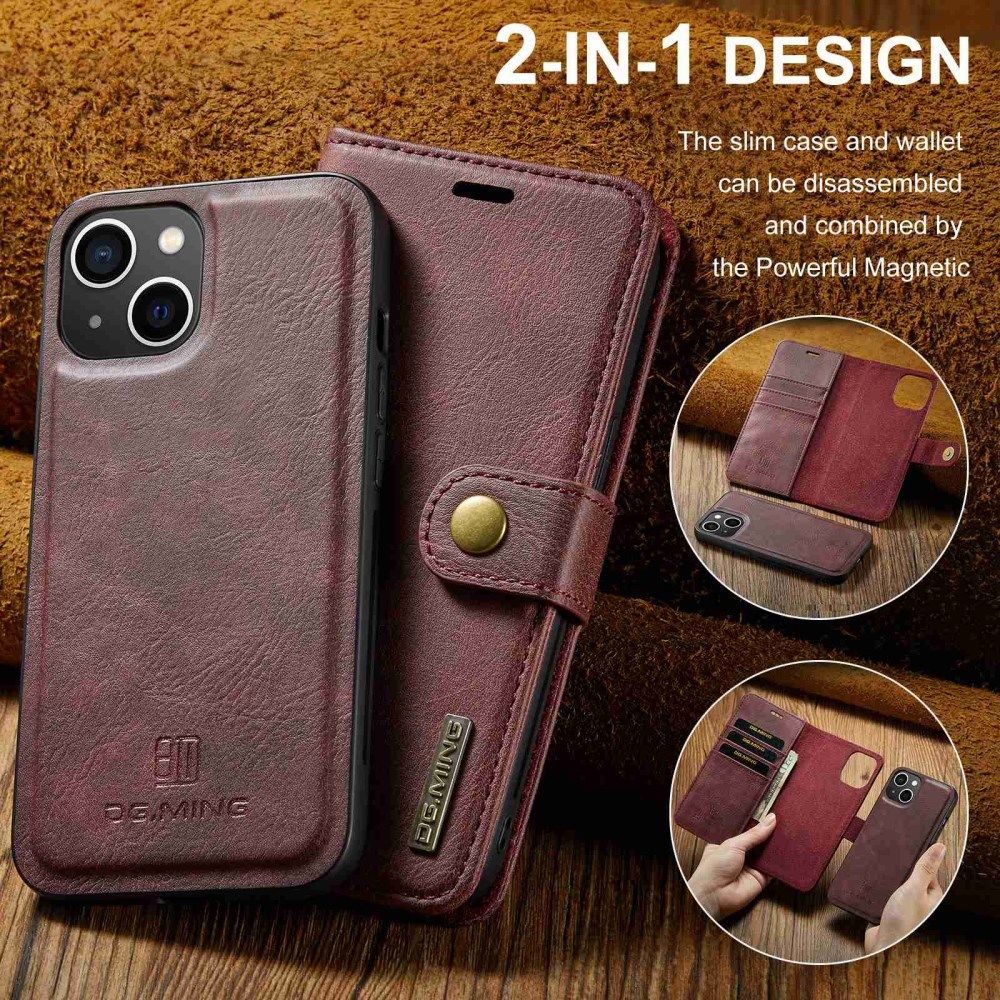 DG Ming Apple iPhone 14 Hoesje 2-in-1 Book Case en Back Cover Rood afbeelding 7