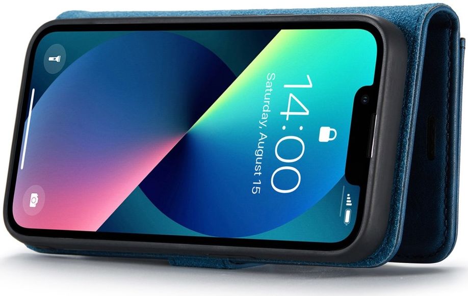 DG Ming Apple iPhone 14 Hoesje 2-in-1 Book Case en Back Cover Blauw afbeelding 3