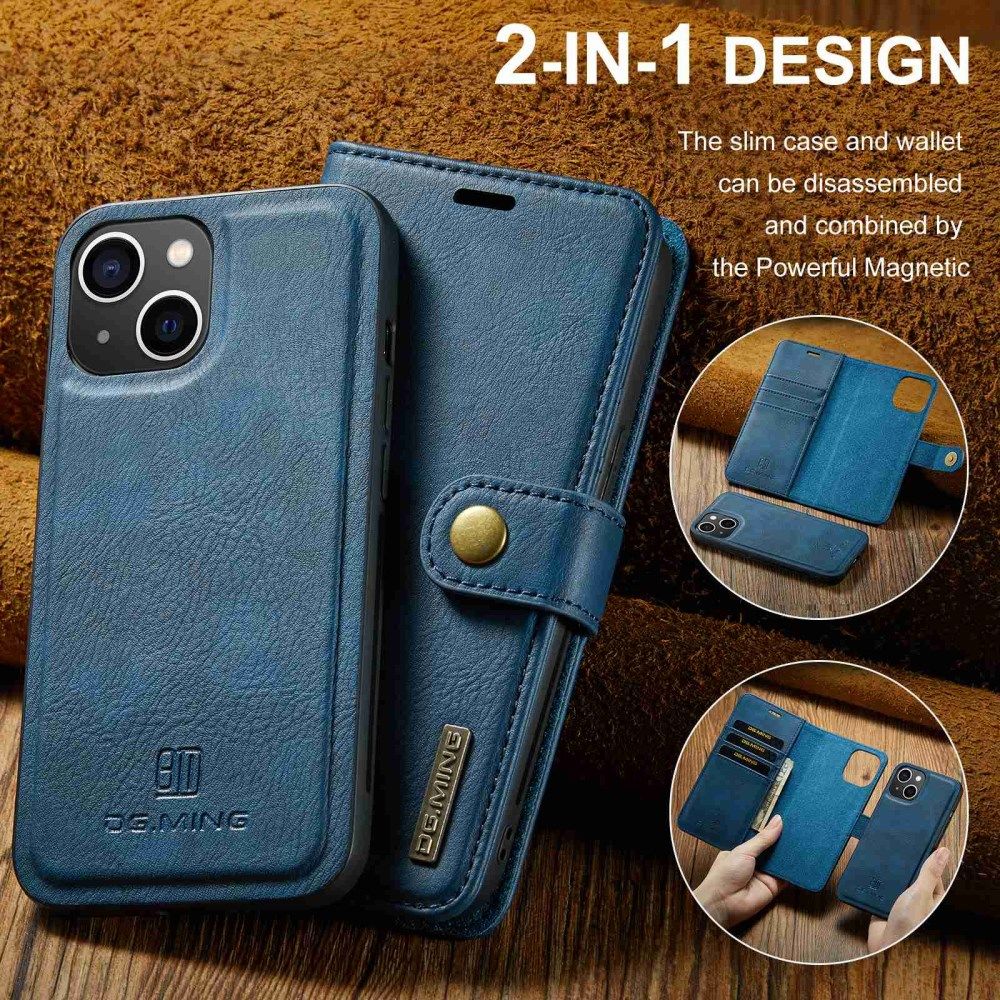 DG Ming Apple iPhone 14 Hoesje 2-in-1 Book Case en Back Cover Blauw afbeelding 7