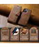 DG Ming Apple iPhone 14 Hoesje 2-in-1 Book Case en Back Cover Bruin