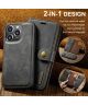 DG Ming iPhone 14 Pro Hoesje 2-in-1 Book Case en Back Cover Grijs