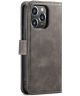 DG Ming iPhone 14 Pro Hoesje 2-in-1 Book Case en Back Cover Grijs