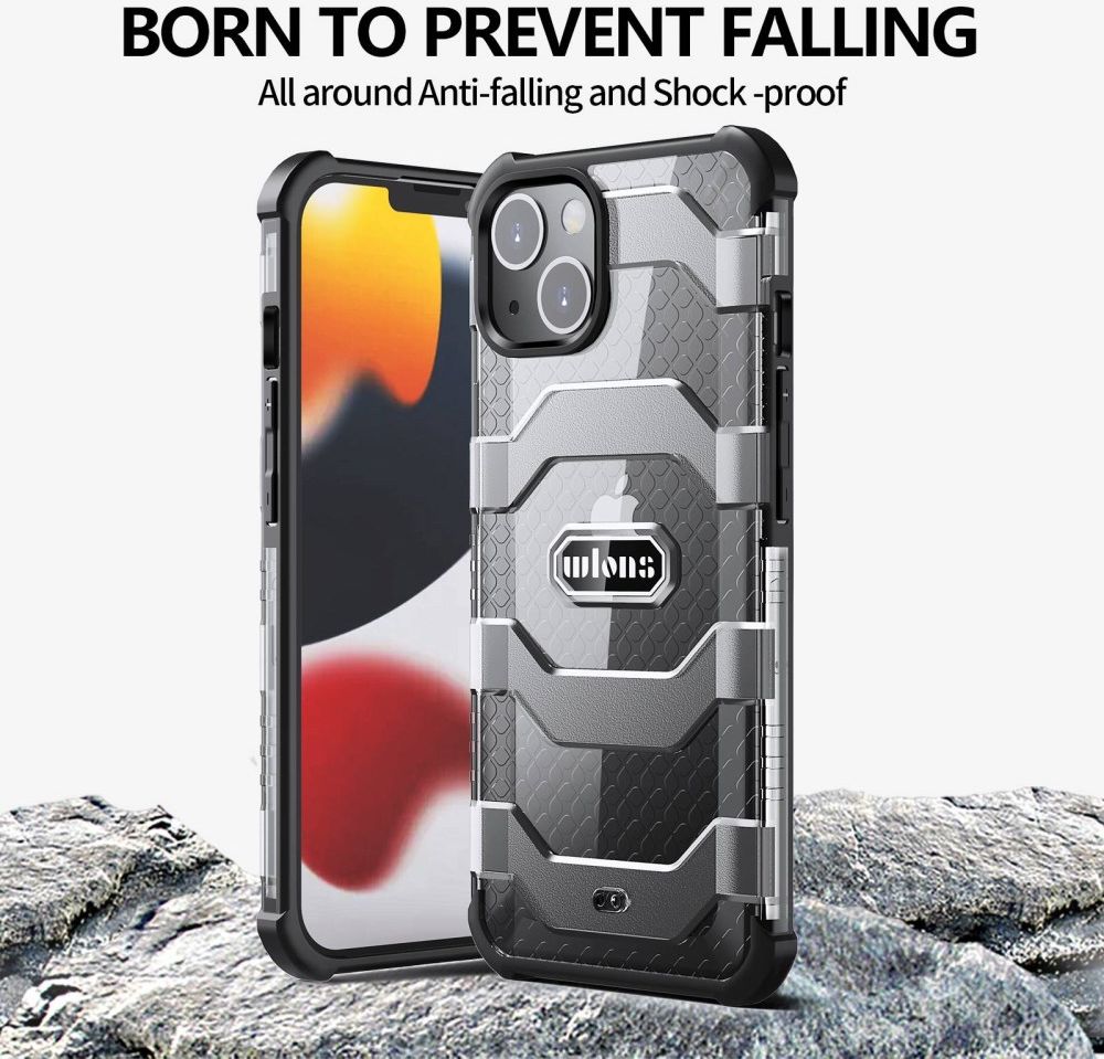 Apple iPhone 14 Pro Max Hoesje Honingraat Back Cover Hybride Grijs afbeelding 7