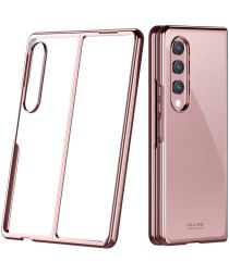 Samsung Galaxy Z Fold 4 Hoesje Armor Back Cover Transparant Rose Goud