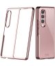 Samsung Galaxy Z Fold 4 Hoesje Armor Back Cover Transparant Rose Goud