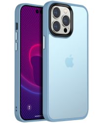 Apple iPhone 14 Plus Hoesje Hybride Back Cover Transparant/Blauw