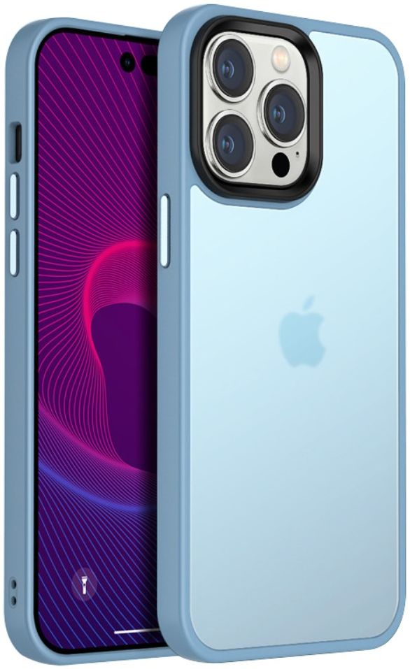 Apple iPhone 14 Plus Hoesje Hybride Back Cover Transparant/Blauw afbeelding 1