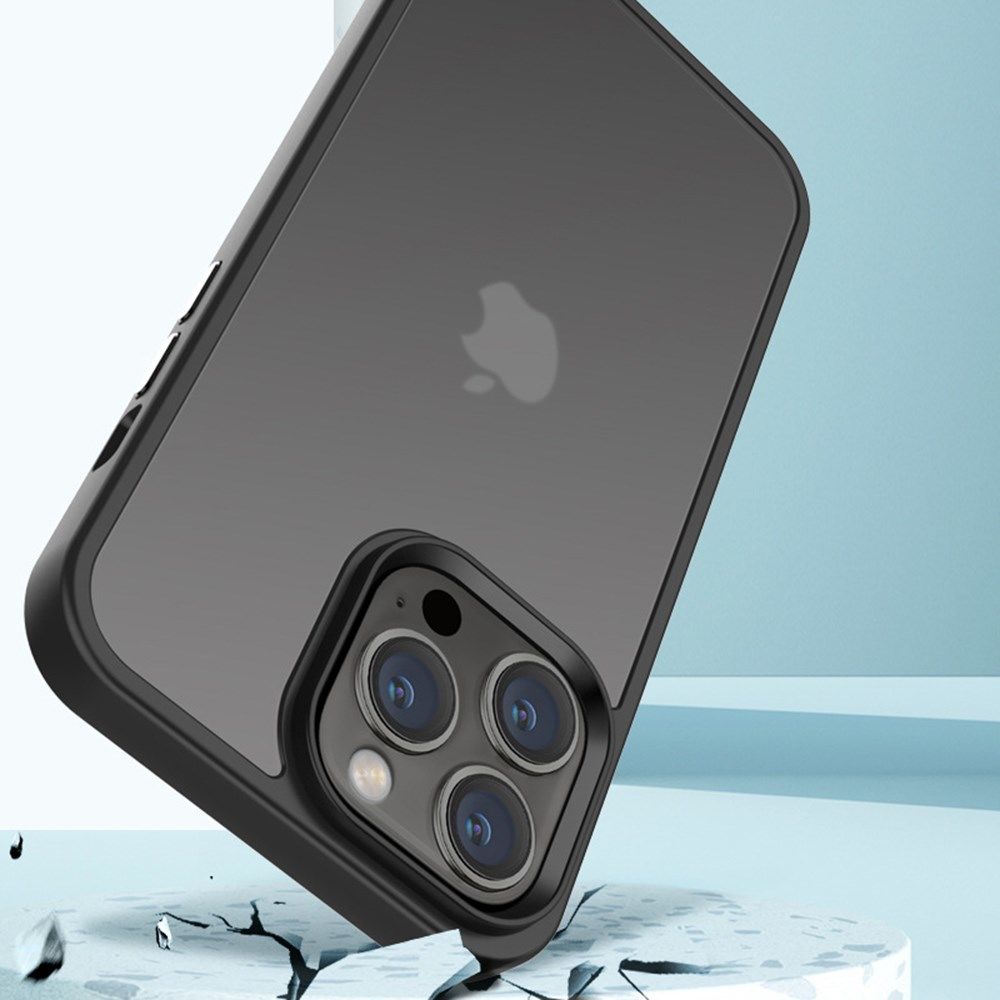 Apple iPhone 14 Hoesje Hybride Back Cover Transparant Paars afbeelding 3