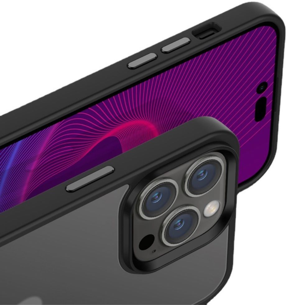 Apple iPhone 14 Hoesje Hybride Back Cover Transparant Paars afbeelding 5
