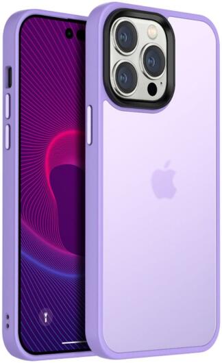 Apple iPhone 14 Hoesje Hybride Back Cover Transparant Paars afbeelding 1