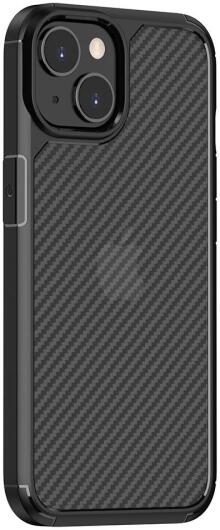 Apple iPhone 14 Hoesje Carbon Back Cover Schokbestendig Zwart afbeelding 2