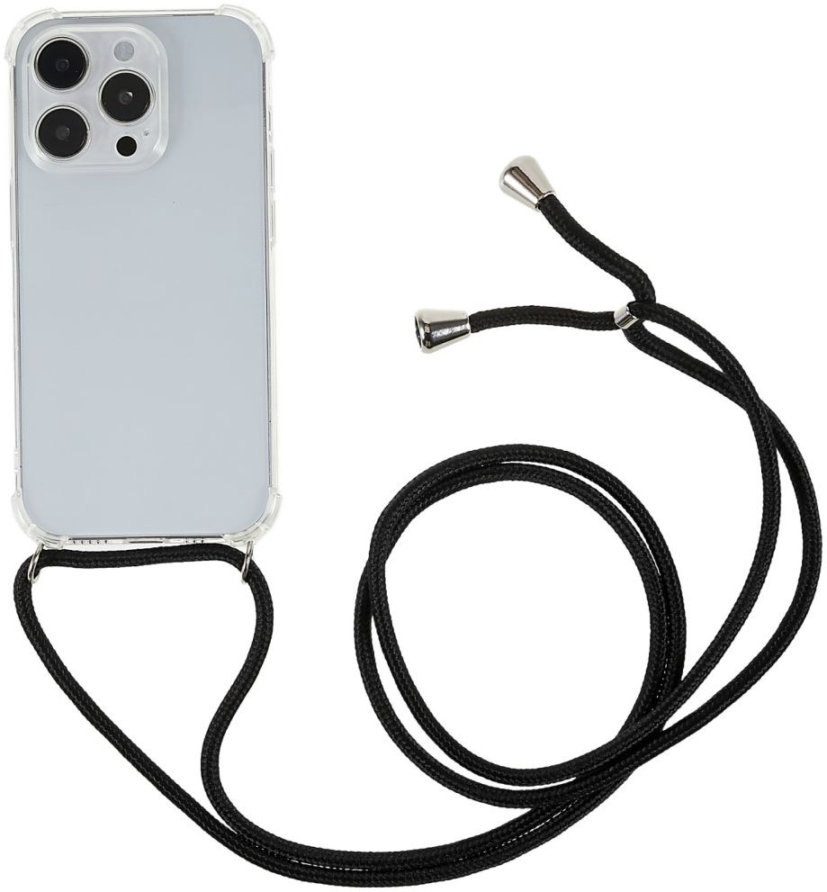 Apple iPhone 14 Pro Hoesje met Koord Schokbestendig TPU Transparant afbeelding 1