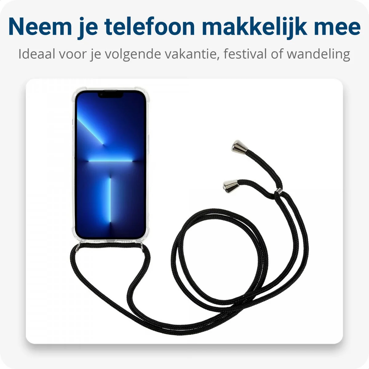 Apple iPhone 14 Pro Hoesje met Koord Schokbestendig TPU Transparant afbeelding 3