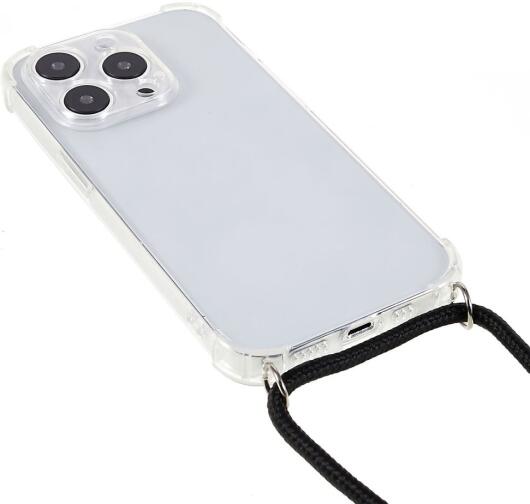 Apple iPhone 14 Pro Hoesje met Koord Schokbestendig TPU Transparant afbeelding 7