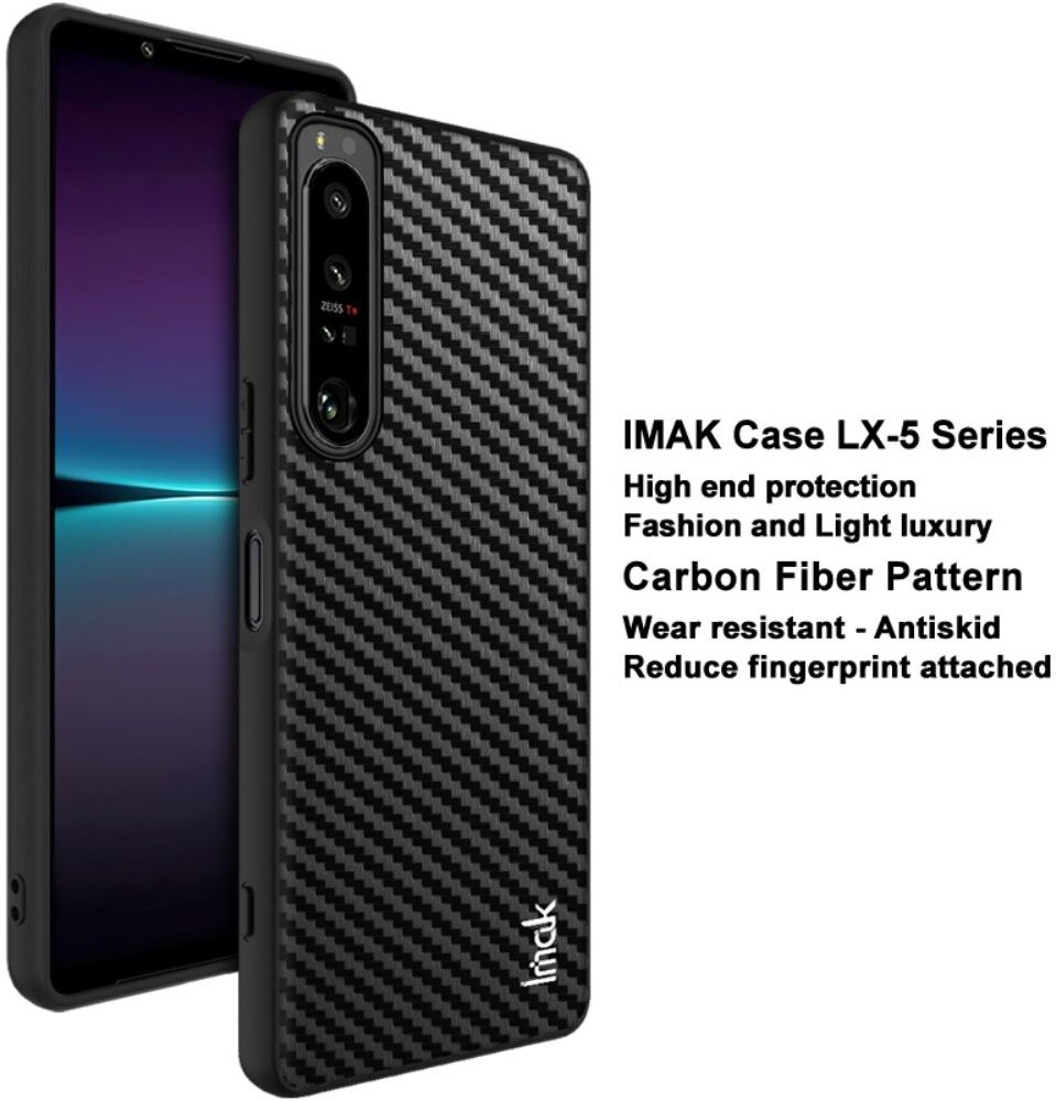 Imak Sony Xperia 1 IV Hoesje TPU + Screen Protector Carbon Fiber afbeelding 2