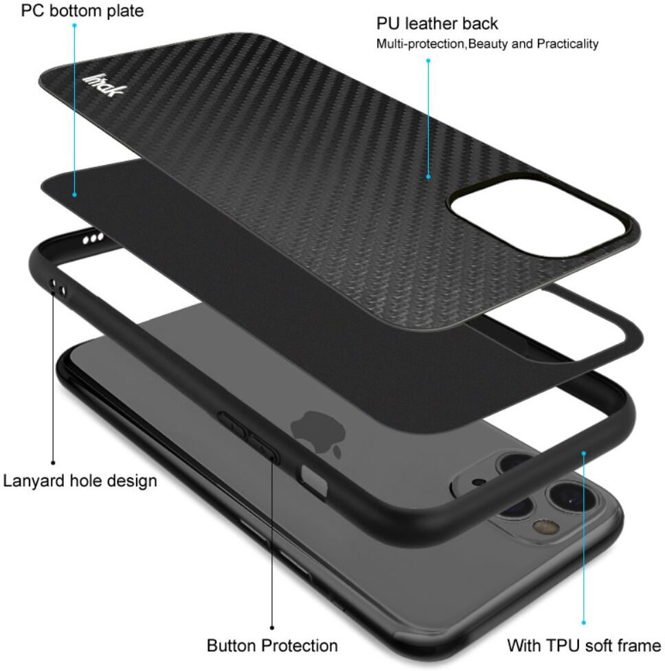 Imak Sony Xperia 1 IV Hoesje TPU + Screen Protector Carbon Fiber afbeelding 3